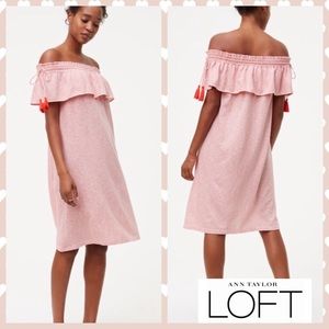 LOFT BOHO Off-shoulder Tassel Dress NWT